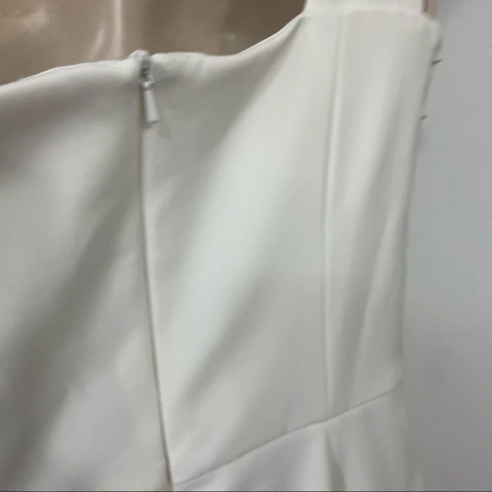 MISHA strech lace up sides midi dress one shoulder white size medium M cut out - Picture 7 of 15